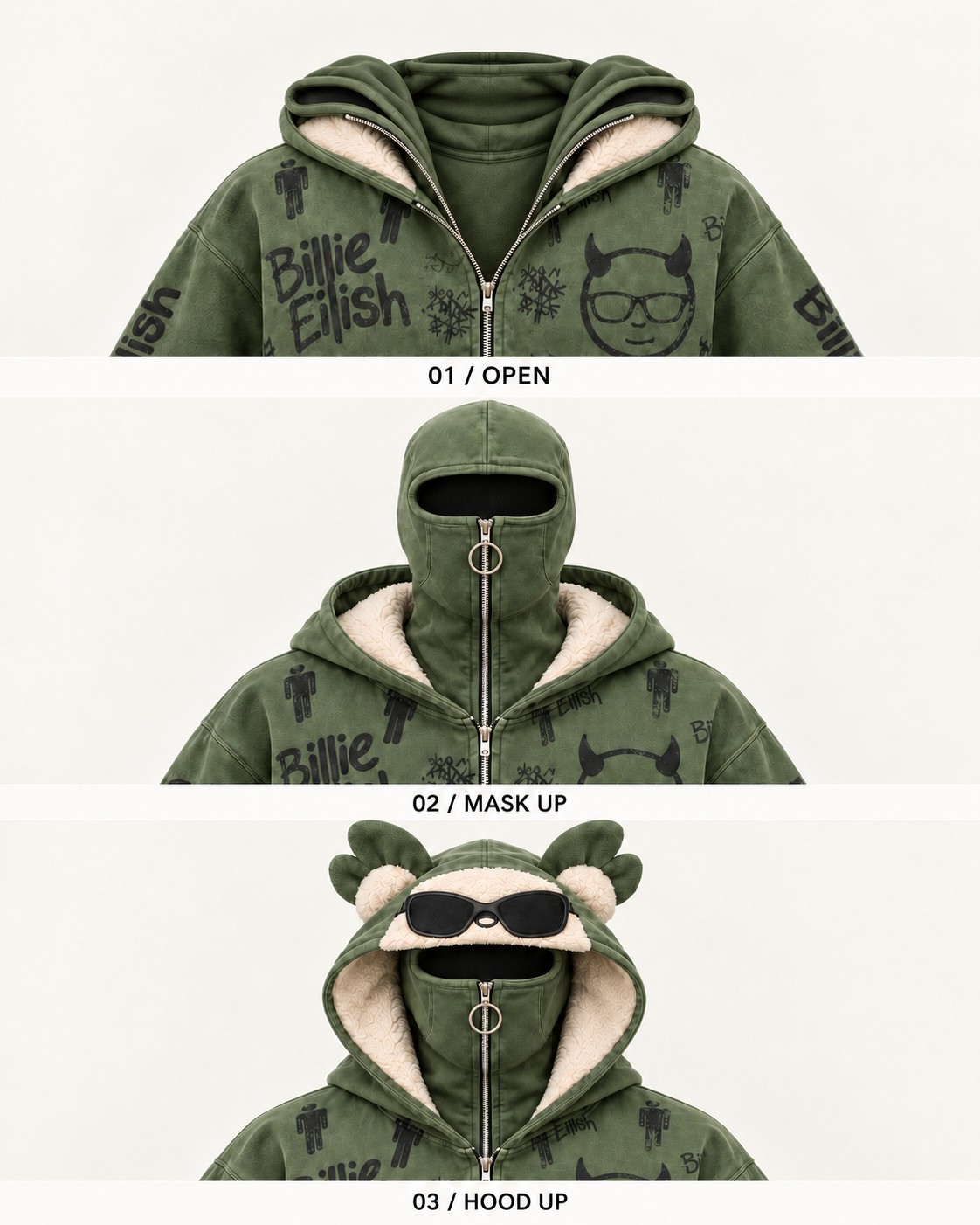 Billie Eilish Ski Mask Hoodie