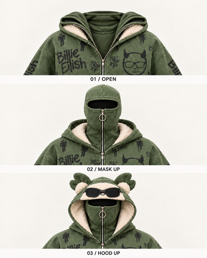 Billie Eilish Ski Mask Hoodie